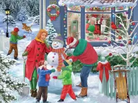 Jigsaw Puzzle Snowman outfit