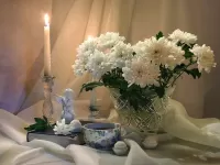 Пазл Натюрморт с хризантемами