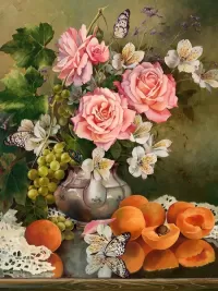 Jigsaw Puzzle Still life with apricots