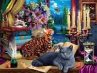 Jigsaw Puzzle Still life with cats