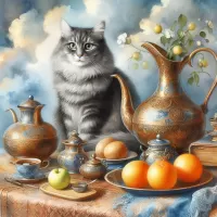 Слагалица Still life with a cat
