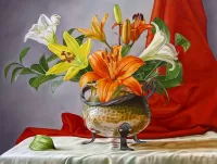 Rompecabezas Still life with lilies