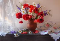Puzzle Still Life with Poppies