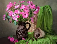 Слагалица Still life with pink flowers