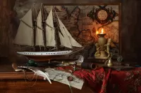 Jigsaw Puzzle Still life with sailboat