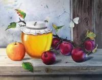 Пазл Натюрморт с персиками