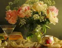 Puzzle Still life with peonies