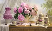 Puzzle Still life with peonies