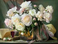 Jigsaw Puzzle Still life with peonies
