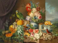 Bulmaca Still life with a parrot