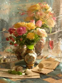 Слагалица Still life with roses