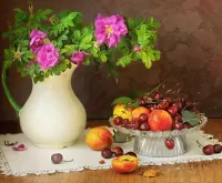 Слагалица Still life with rose hips