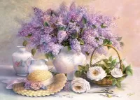 Jigsaw Puzzle Still life with lilacs