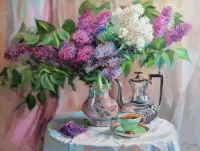 Jigsaw Puzzle Still life with lilacs