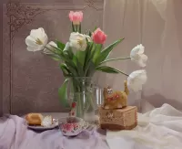 Пазл Натюрморт с тюльпанами