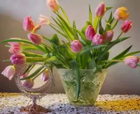 Слагалица Still life with tulips