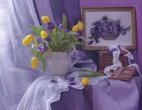Слагалица Still life with embroidery