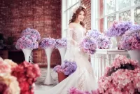 Quebra-cabeça Bride and flowers