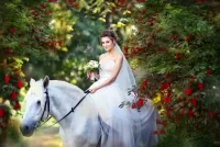 Jigsaw Puzzle The bride on the horse