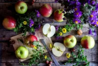Jigsaw Puzzle Notes and apples