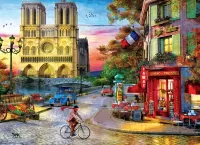 Jigsaw Puzzle Notre Dame Sunset