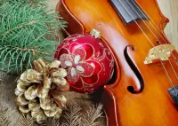 Jigsaw Puzzle New Year and violin