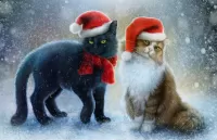 Quebra-cabeça Christmas cats