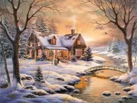 Jigsaw Puzzle New year's landscape