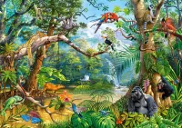 Jigsaw Puzzle Inhabitants of the jungle