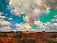 Пазл Облака над полем