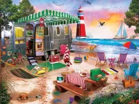 Jigsaw Puzzle Oceanside Camping