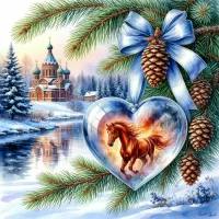 Пазл Огненная лошадь