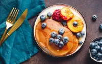 Quebra-cabeça Pancakes with berries