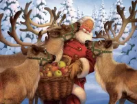 Jigsaw Puzzle Reindeer of Santa Claus