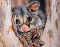 Bulmaca Possum on a tree