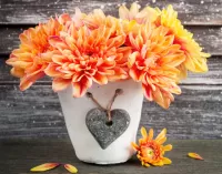 Quebra-cabeça Orange chrysanthemum