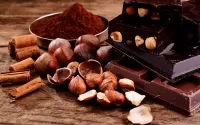 Jigsaw Puzzle Nuts with chocolate
