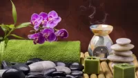 Jigsaw Puzzle Orhideya i svechi