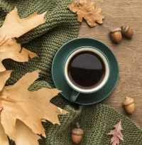 Jigsaw Puzzle Autumn and coffee