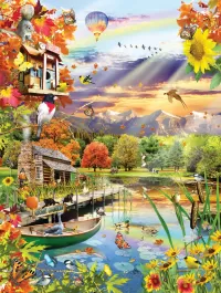 Jigsaw Puzzle Autumn lake