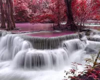 Quebra-cabeça Autumn waterfall