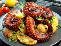 Jigsaw Puzzle Octopus with potatoes
