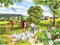 Jigsaw Puzzle Refreshment in a village