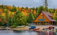 Jigsaw Puzzle Hotel by the lake