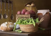 Jigsaw Puzzle Vegetables and bread