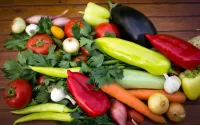 Bulmaca Vegetables on the table