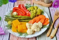 Jigsaw Puzzle Vegetables on a plate