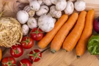 Jigsaw Puzzle Vegetables with mushrooms