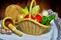 Jigsaw Puzzle Vegetables in the basket