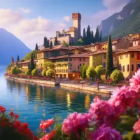 Rätsel Lake Garda. Italy